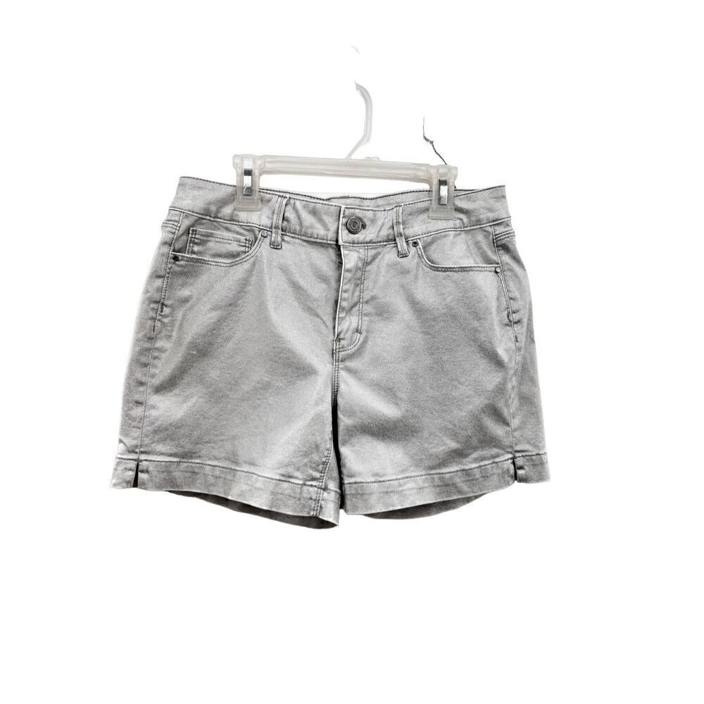 White House black market  Silver short denim shorts cotton blend